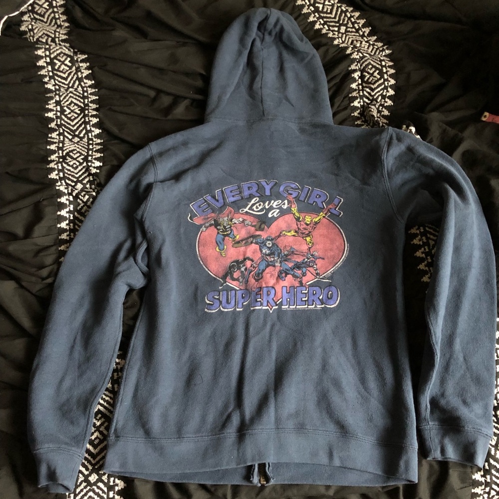 Blue Superhero zip hoodie
